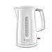 Bosch Hogar HERVIDOR Agua Bosch TWK3A011 2400W,1.7Ltr, 2400 W, De plástico, Acero Inoxidable, Blanco