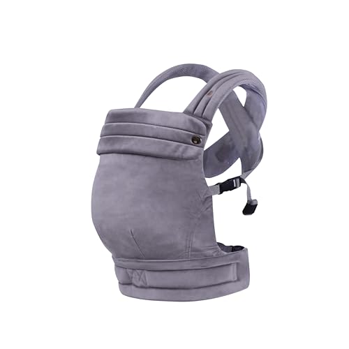 Image of Liderbebe Baby Carrier Newborn to Toddler - Ergonomic,Velvet Fabric Breathable Mesh Cozy and Lightweight Infant Carrier for 7-35lbs,Enhanced Lumbar Support Hands-Free Parenting,All Seasons,Gray