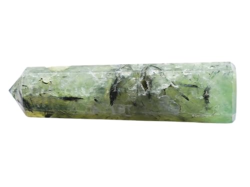 Image of Crystal Heaven Prehnite Crystal Tower Obelisk Point For Chakra, Healing And Balancing - Aaa Grade Original Certified Gemstone Agate For Reiki Meditation Yoga Spiritual (3-4 Inches)