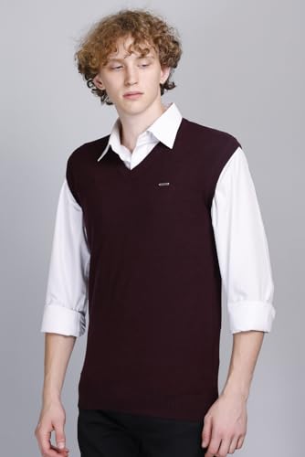 Image of V Neck Cotton Half Sweater for Man Winter Wear - Pullover Sweater for Men