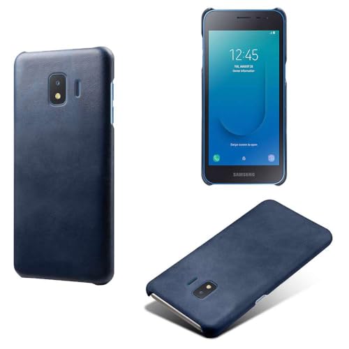 Funda para Samsung Galaxy J2 Core,Antideslizante,Protección contra caídas,Casca Trasera de Color sólido Simple,Diseño de Cuero de imitación de plástico-Blue