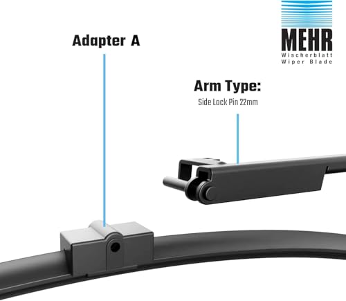 Image of Mehr Flat Front Windscreen Wiper Blades | Fits Mercedes Benz C-Class, CLS Class, E-Class Models | OE Quality | Set of 2 | DS 24 inch + PS 24 inch (Mercedes Benz)