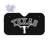 Texas Longhorn Lone Star State Texas Strong Car Windshield Sunshade Foldable Reflective Visor Sun Shade Keeps Your Vehicle Cool Fit for Cars, Trucks, and SUVs | Medium (55 x 29.9 in)