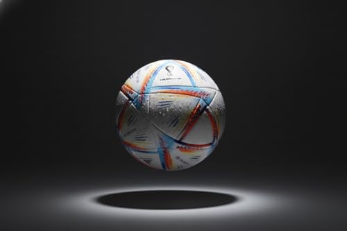 Image of Official Size 5 Soccer Ball with Free Pump & Pin | Premium PVC Leather Football with Excellent Air Retention | Durable Training & Match Ball for Kids, Youth & Adults (Katar)