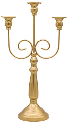 Horbous Retro Matel 3-Arms Candle Holder Candelabra Set Candlestick For Wedding Candlelight Dinner Decoration (3-Arms) #TOP4