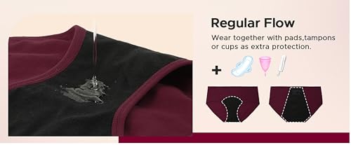 Image of DIVING DEEP Women's Period Panty | Pack of 2 Leakproof Menstrual Underwear | Heavy Flow Protection | Reusable & Washable Period Panties for Women & Teens