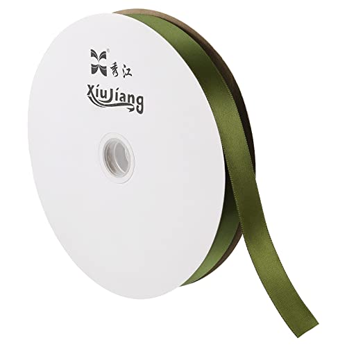 PATIKIL 0.79 Inch Wide 100 Yards Satin Ribbon, Solid Crafts Roll for Party Home DIY Wrapping Decoration Olive Green