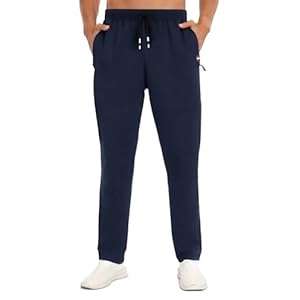 Tracksuit Bottoms Men, Cosy Breathable Men’s Joggers with Zip Pocket and Elasticated Waist, Cotton Trousers for Men for Daily Wear and Gym Running