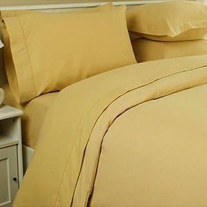 Elegance Linen 1500 TC Egyptian Quality 3-piece Duvet Cover, Full/Queen, Gold