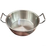 Aprilsunnyzone Cuenco binaural de acero inoxidable estilo coreano para servir vino de arroz, para fideos, sopa y mariscos con 2.1L 4L sin revestimiento (B)