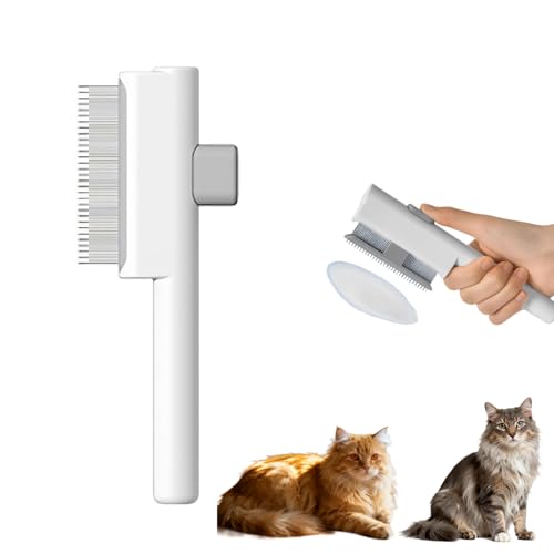 GUPPBF Brosse pour animaux，Brosse pour chats & chiens，Enlève 95% des poils morts, douceur garantie pour un pelage sain (Blanc)