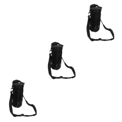 Pochette porte-bouteille d'eau HEMOTON en tissu Oxford noir pour randonnée, lot de 3 pièces