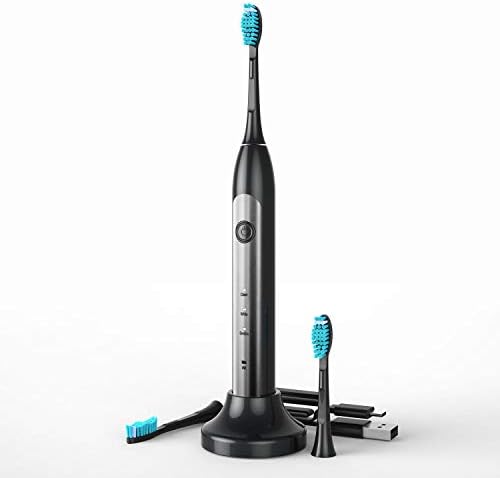 Electric Toothbrush Sonic Rechargeable Toothbrushes, 3 Modes with Timer, Sonicare Sensitive Gum Care for Adults with Soft Bristles,3 Replacement Heads,IPX7 Waterproof by Kiwini