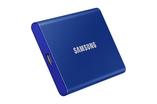 Samsung SSD Externe T7 1 To, Bleu, MU-PC1T0H/WW, Vitesse de lecture/écriture jusqu'à 1050 Mo/s, Sécurisation par mot de passe