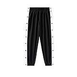 Button Tear Away Basketball Pants Training Warm up Sweatpants Men's Side High Split Snap Button...