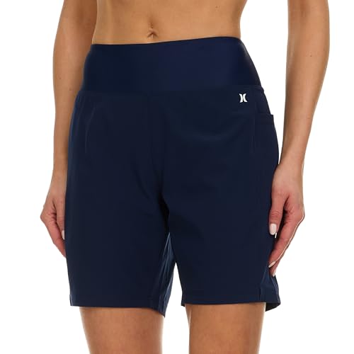 Image of Hurley 5 inch /7 inch High Waisted Swim Shorts Women, Board Shorts with Pockets & Inner Liner, Quick Dry Swim Trunk, UPF 50+