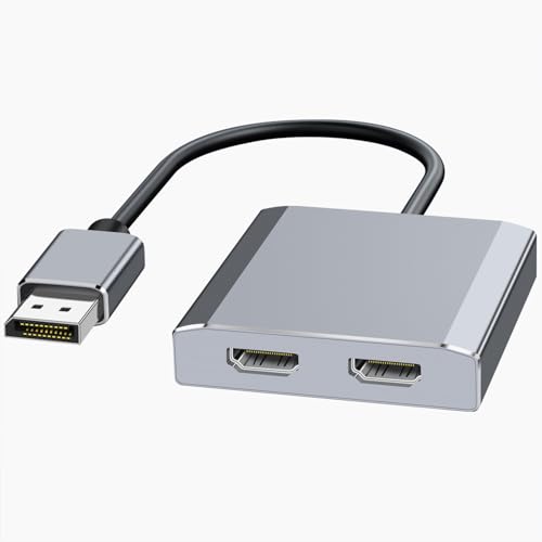 Adaptador DisplayPort a HDMI dual para teletrabajo eficiente con dos monitores