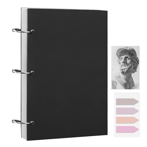 A4 Sketch Books, 75 Sheets 150 Pages Binder Binding Sketchbook Removable Loose-Leaf Square Sketchbook with Kraft Cover Hardback Sketch for Drawing Sketching Scrapbooking Art Paper Notebook Binding