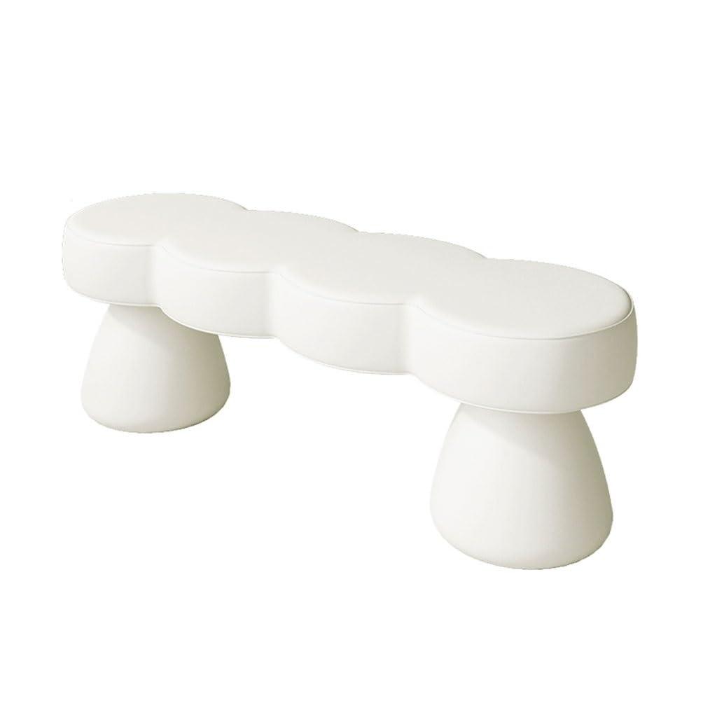 Banc ottoman capitonné blanc de 100 cm avec rangement de salon