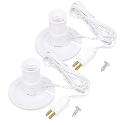 Yubunt 5Feet Blow Mold Light Kit Replacement for MB48. with E26/E27 Lamp Holder Kit Suitable for Halloween Pumpkin Lanterns Christmas House Snowmen Handicraft Decoration EtcWhite 2Set