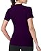 Roadbox Women's Compression Shirts, 1/3 Pack Short Sleeve Workout Tops Athletic Gym T-Shirt Yoga Running Quick Dry Base Layer Deep Purple