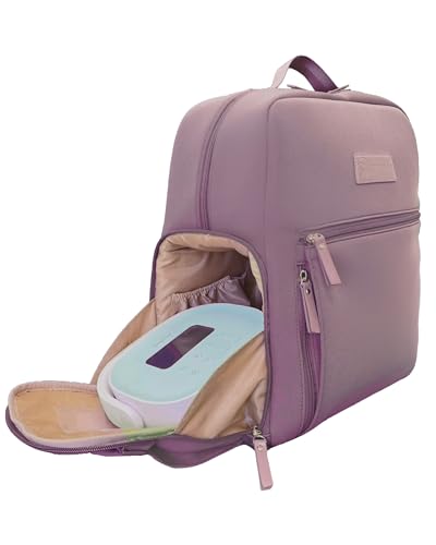 Image of Sarah Wells Fiona Breast Pump Backpack – Machine Washable Neoprene Pump Bag with Insulated Milk Storage, Laptop Pocket & Adjustable Straps – Stylish Breastfeeding Backpack for Work & Travel (Earth)