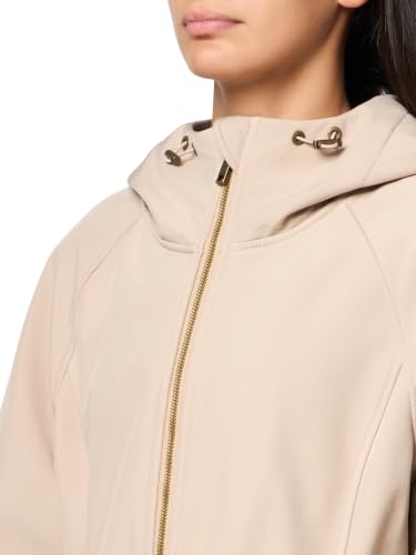 Tommy Hilfiger Damen Softshell-Regenmantel mit Kapuze und Gürtel, Chino, XL – Ansicht 3