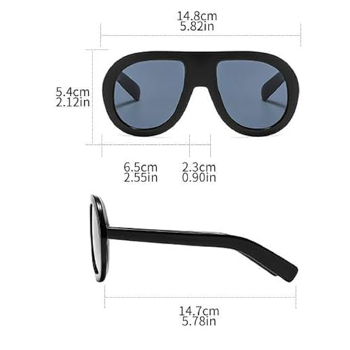 Image of Popular Fashion Pilot Sunglasses Women Retro Chunky Designer Men Punk Gradient Shades UV400 Oversized Sun Glasses