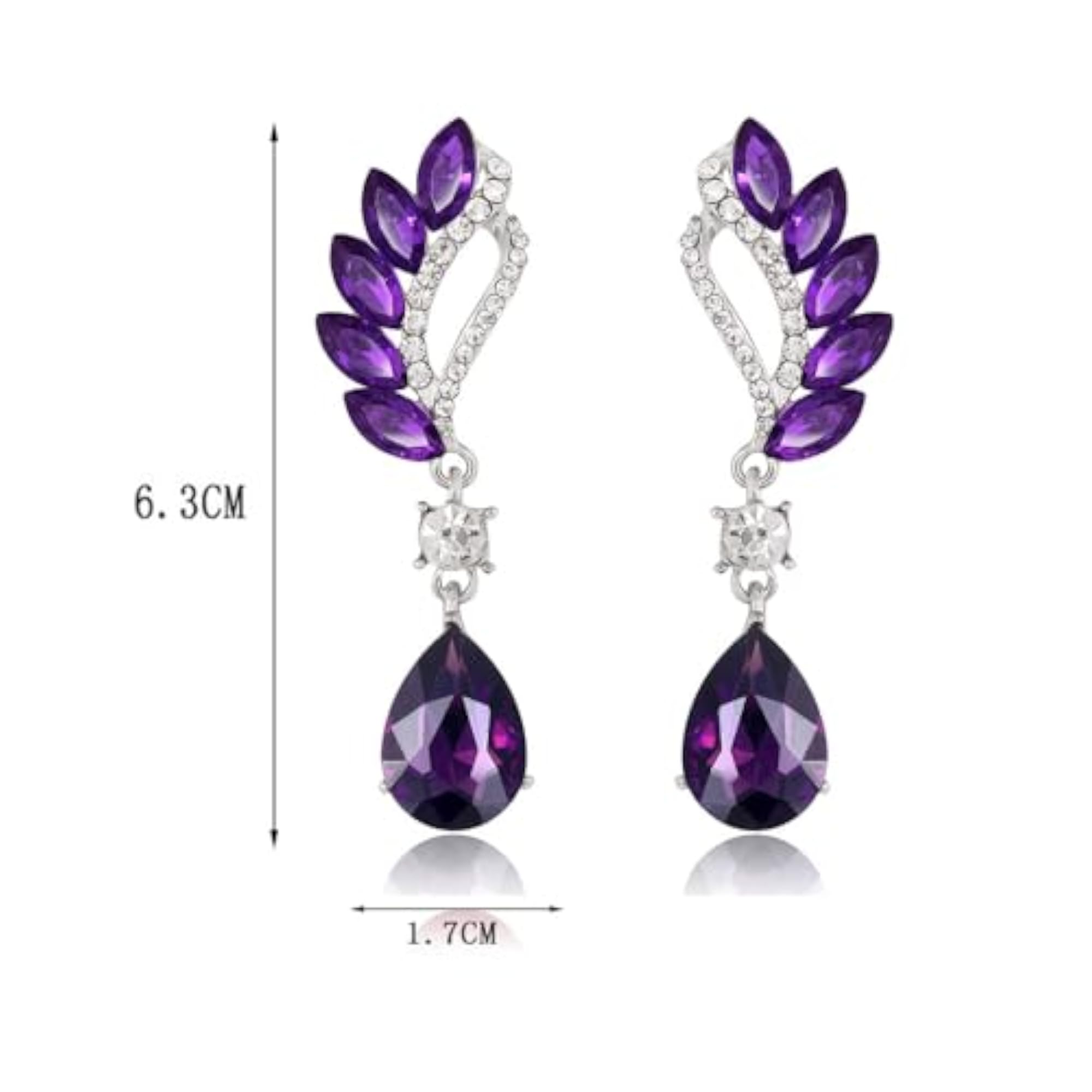 Stylish Crystal Zircon Dangle Party Earrings for Women