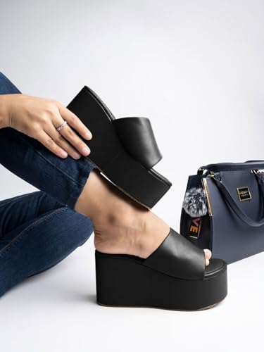 Image of Shoetopia girls Little Black Wedge Sandal - 5 UK (Girls-Little-Black)