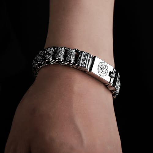Image of Tibetan Buddhism Om Mani Padme Hum Ashtamangala Eight Auspicious Symbol Heart Sutra 999 Silver Plated Copper Cuff Bracelet Amulet | Buddhist Bracelet Bangle | Buddhism Mantra Lucky Fengshui Bracelets