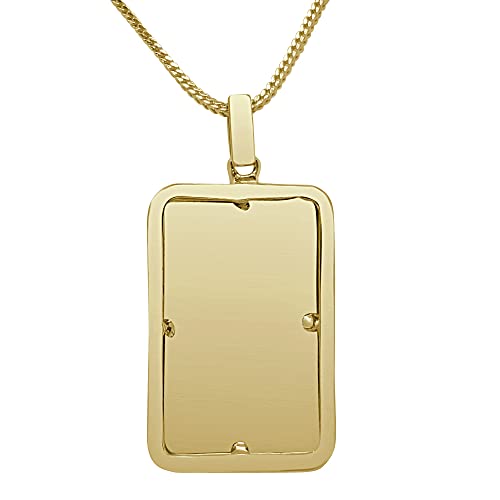 Real Genuine Authentic Natural Diamond Initial Letter Alphabet Dog Tag Unisex Pendant Charm Chain Neckless Set 10K Gold On Mini Small 1.25"2