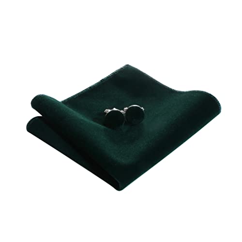 Pacgoth Bow Ties For Men Pre-Tie Bow Ties Vintage Tuxedo Velvet Bow Ties Cufflinks Pocket Square Sets With Gift Box (Dark Green) #TOP7