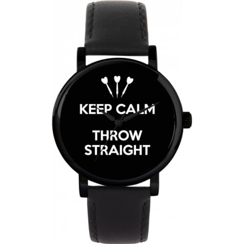 Reloj para mujer Keep Calm negro de moda cuarzo resistente al agua