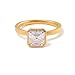 Dsnyu 9K Yellow Gold Ring, Eternity Wedding Bands for Women with Square Moissanite 2ct Band Yellow Gold Fashion Trendy Size 9.5