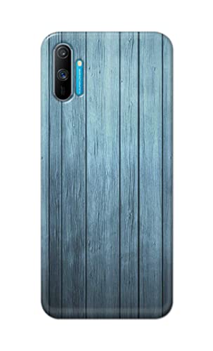 Image of Printed Hard Back Cover Case for Realme C3 | Realme C3i Back Cover (Wooden Blue) -1302