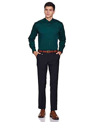 Image of Amazon Brand - Symbol Men's Solid Cotton Formal Shirt | Plain | Full Sleeve - Regular Fit (Available in Plus Sizes)