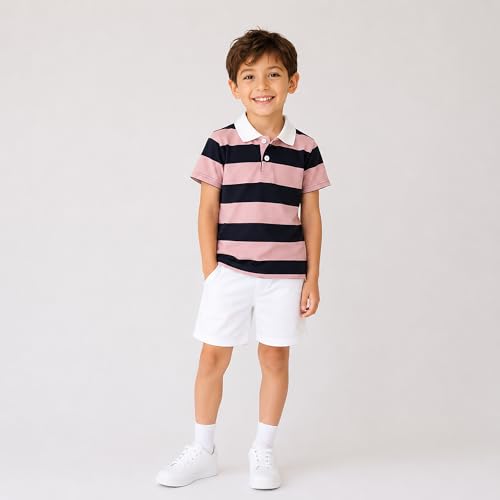 Image of Mud Kingdom Boys Polo Shirt Short Sleeve School Uniform Pique Polo Summer