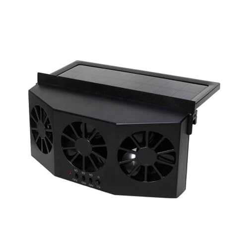 YOMTOVM Solar Exhaust Car Fan, Universal Solar Powered Car Ventilator Air Purifier Radiator Cooling Fan Black(Color-Black or White)