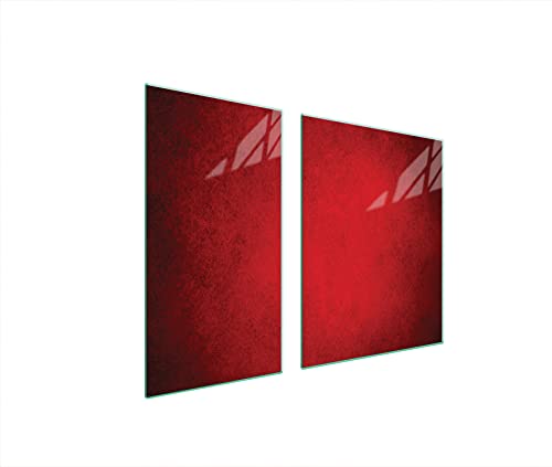 DarHaus Placa protectora de vitrocerámica 90 x 52 cm 2 piezas cocina eléctrica universal para inducción protección contra salpicaduras tabla de cortar de vidrio templado, ROJO