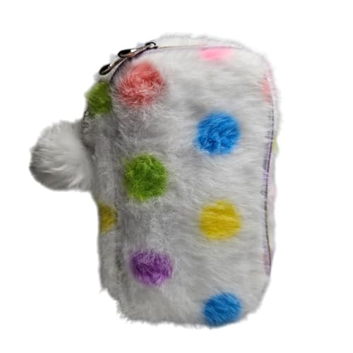 Estojo Escolar Pelúcia Bola Colorida Organizador Grande Fofo