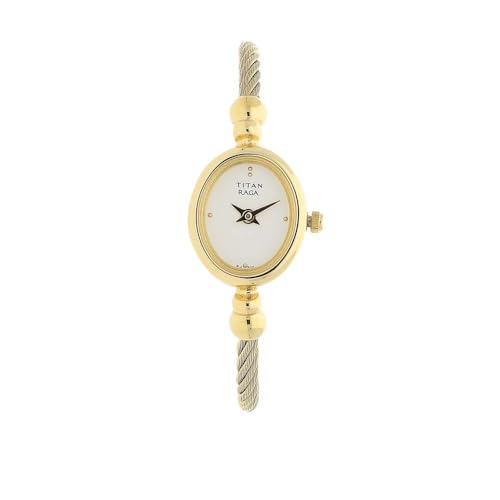 Titan Stainless Steel Raga Analog White Dial Womens Watch Nm197Ym04/Nn197Ym04/Np197Ym04, Band Color:Gold (B007NM50M6) Amazon Price History, Amazon Price Tracker