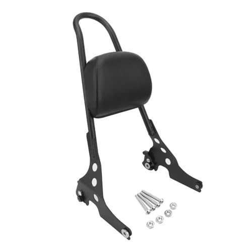 Passager Sissy Bar Harley Sportster 2004-2023 avec dosseret de selle noir et support sacoche rigide