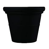 The HC Companies TEA24000G18C004LRARN Terrazzo Round Plastic Planter, 24', Black