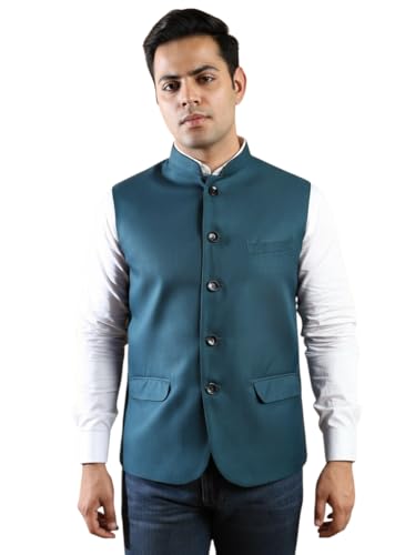 Image of Ethluxis Men's Designer Solid Nehru Jacket /Waist Coat /Bandhgala