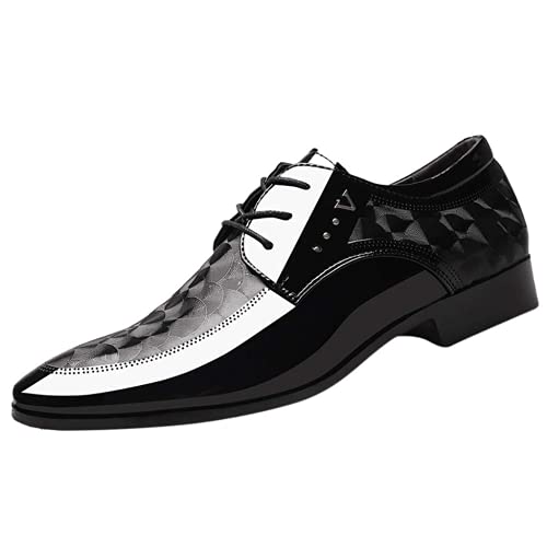 ZHOUYF Wedding Shoes for Men Fashion Modern Classic Business Formal Shoes Casual Lace-up Pointed Toe Leather Oxford Shoes Mens Dress Shoes