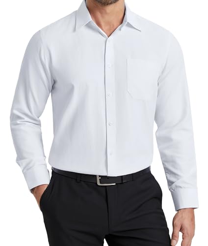 HISDERN Camisa para Hombre Camisas Formal Manga Larga...