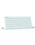 TECKNET 2.4G Wireless Keyboard For Windows/Chrome OS, UK Layout Compact Mini Keyboard, Small Silent Whisper-Quiet Keyboards with 12 months Battery Life (Green)