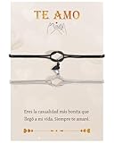 SUNSH Regalos San Valentin Hombre Mujer - 2PCS Pulsera Mujer Pulsera Parejas, Regalo Marido Esposa Novio Novia - Regalos Navidad Aniversario Cumpleaños, Pulseras Magnética Parejas-Negro Plata