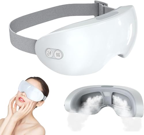 Mascarilla de Terapia de Vapor, 2 Niveles Ajustables Inteligente de Vapor Frío Caliente Mascarilla de Ojos para Ojeras, Hinchazón, Alivio de Ojos Secos Mascarillas para Ojeras, Hinchazón, Alivio de Oj